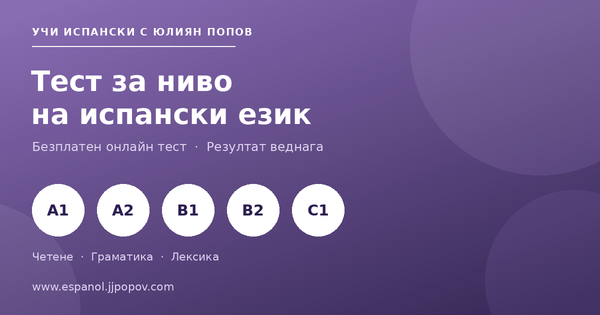 Тест за ниво на испански език — А1, А2, B1, B2, C1